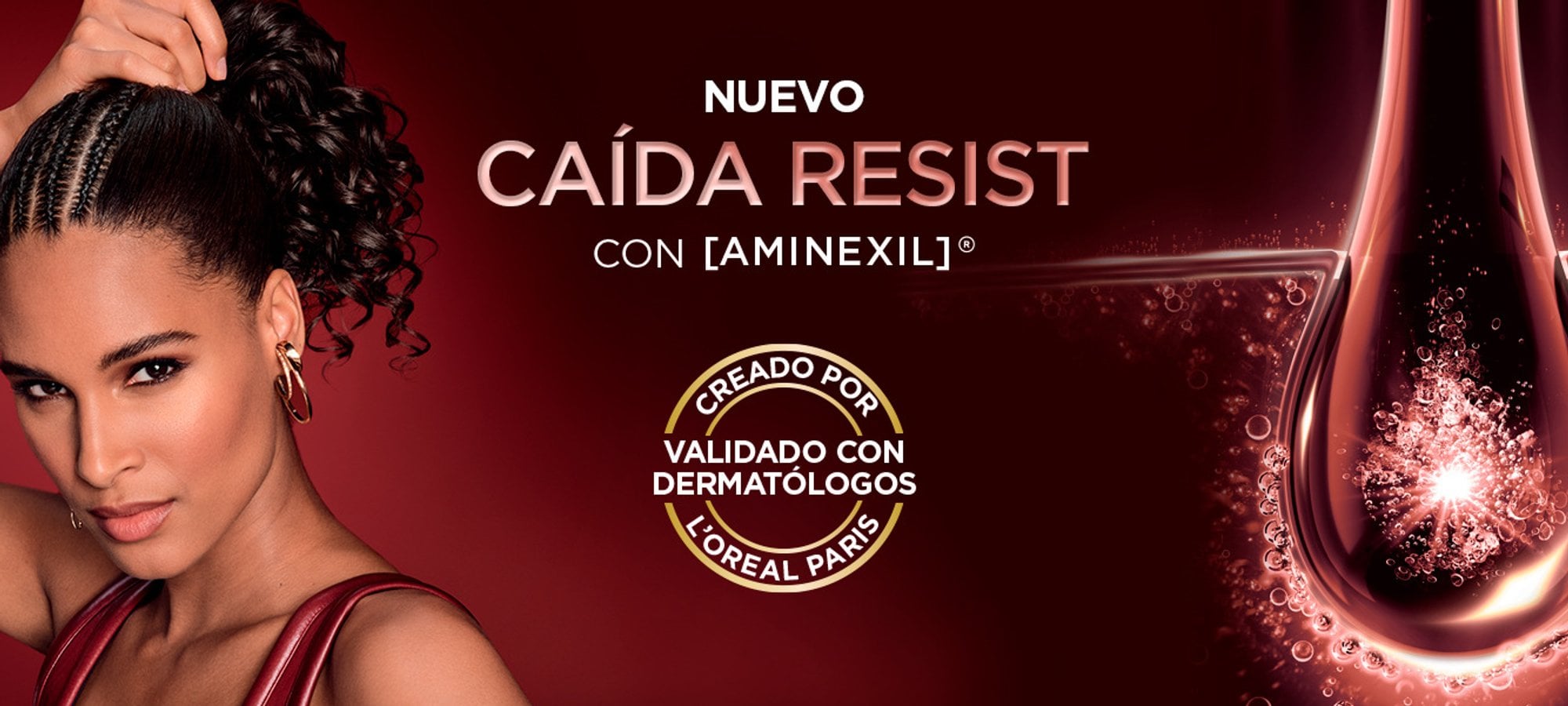 Nuevo Elvive Caída Resist 1.5% Aminexil: Eficacia anticaída comprobada. Validado por dermatólogos. Imagen para Perú