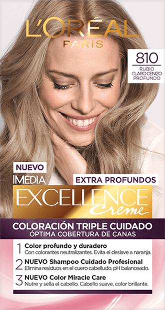 IMÉDIA EXCELLENCE Extra Profundos Tinte 810 Rubio Claro Cenizo Profundo