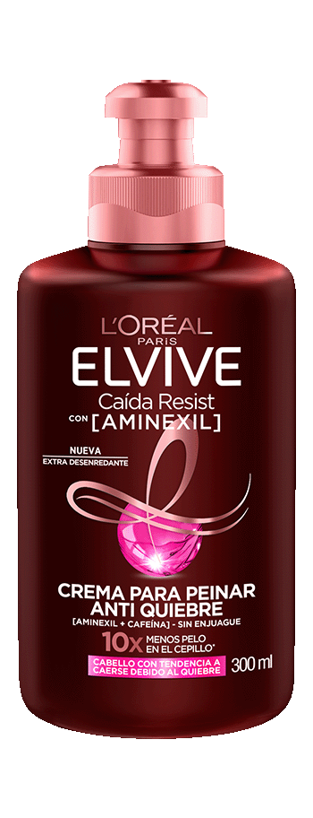 Crema de Peinar Elvive Caída Resist Aminexil 300 ml de L'Oréal Paris sin enjuague para cabello propenso al quiebre