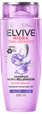 Packshot Shampoo Elvive morado con ácido hialurónico