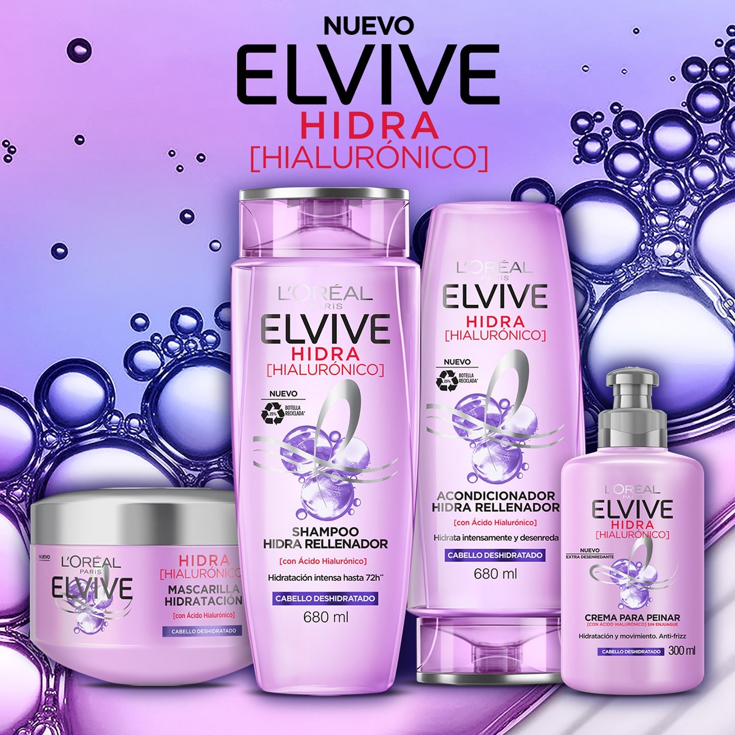 Elvive Hidra Hialurónico Nuevo Shampoo 72 h L'Oréal Paris