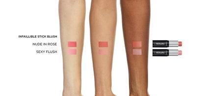 Maquillaje facial Muestra en brazo de rubor en barra Infallible Stick