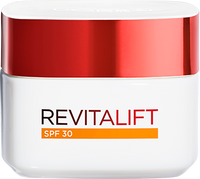 Cuidado facial Foto del envase de la crema diurna con FPS 30 Revitalift (producto estrella)