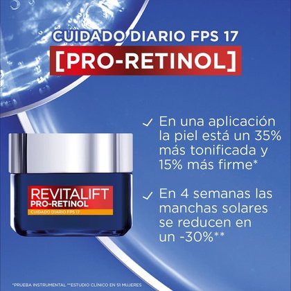 BENEFICIOS CUIDADO DIARIO FPS17 CON PRO RETINOL REVITALIFT